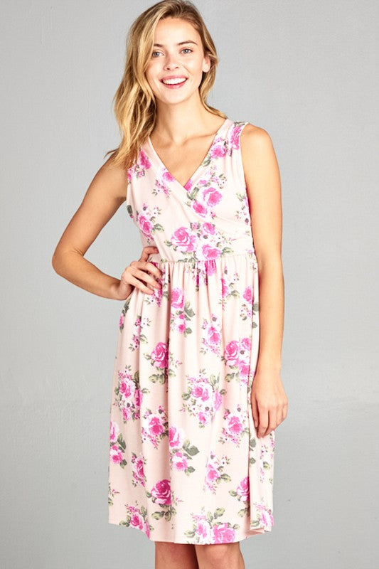 FLORAL TERRY BABYDOLL CASUAL DRESS