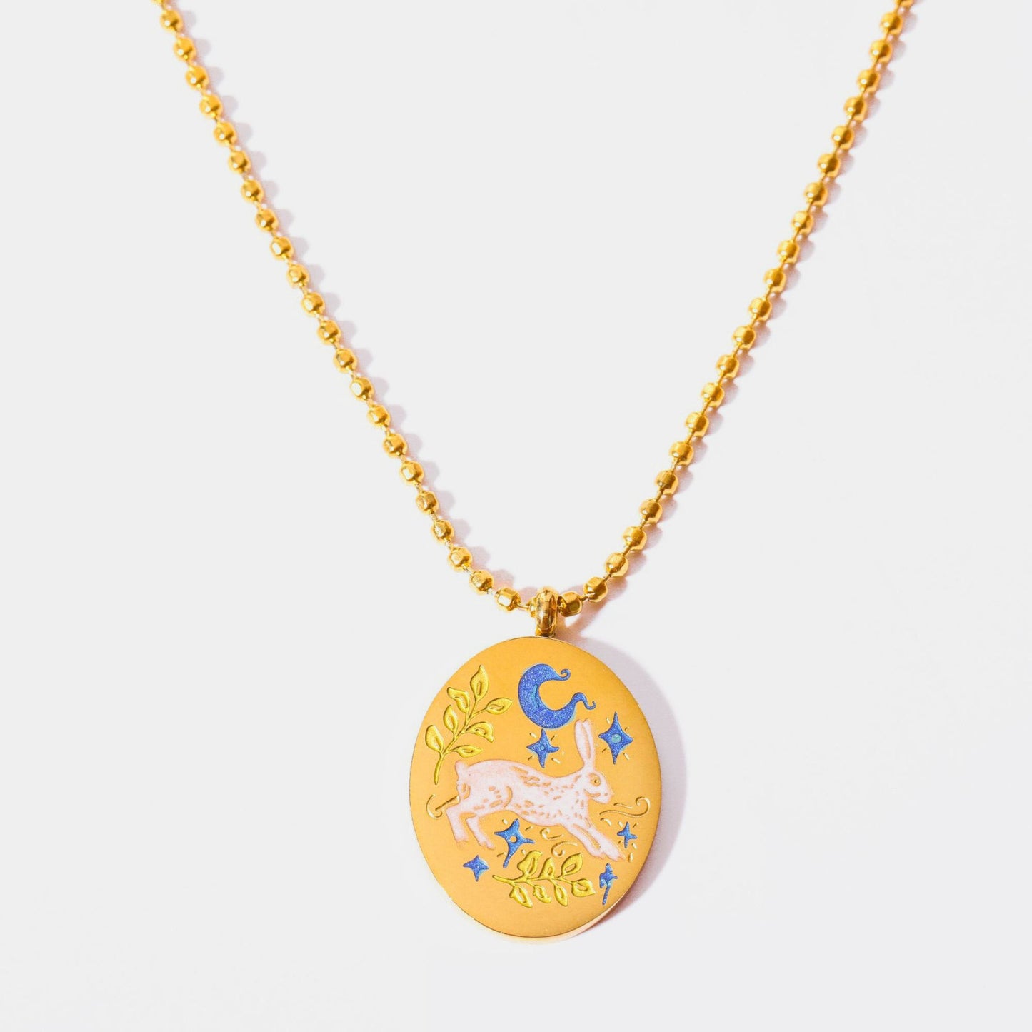 Brass 18K Gold-Plated Coin Shape Pendant Necklace