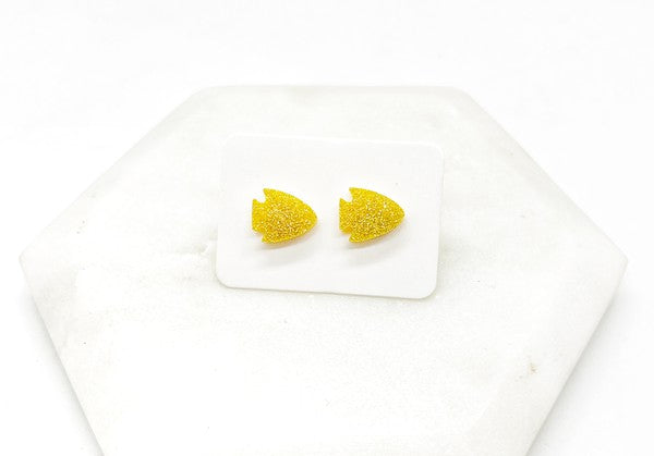 Gold Arrowhead Chiefs KC Acrylic Stud Earring