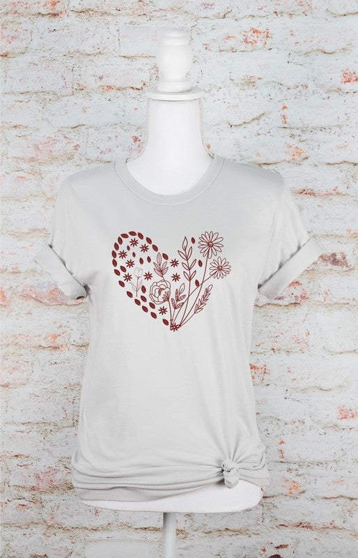 Floral Wildflower Heart Graphic Tee