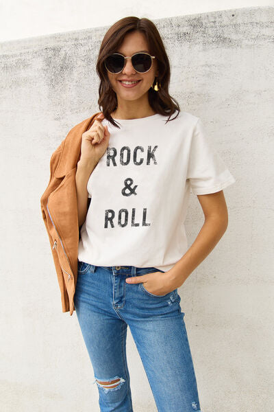 Simply Love Full Size ROCK & ROLL Short Sleeve T-Shirt