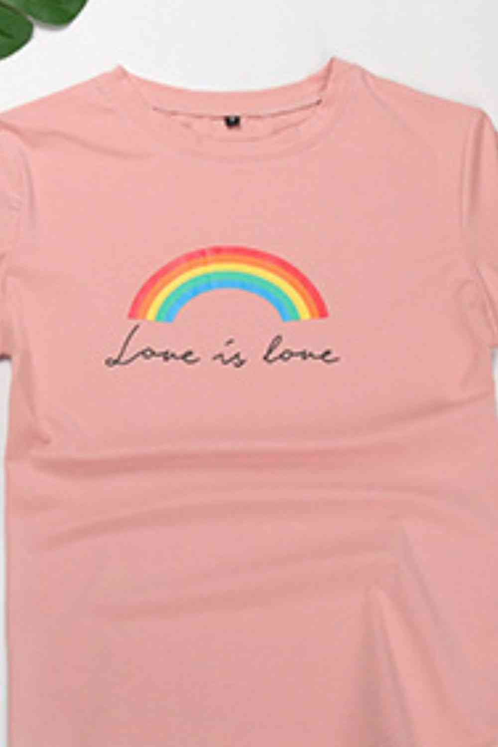 LOVE IS LOVE Rainbow Graphic Tee Shirt