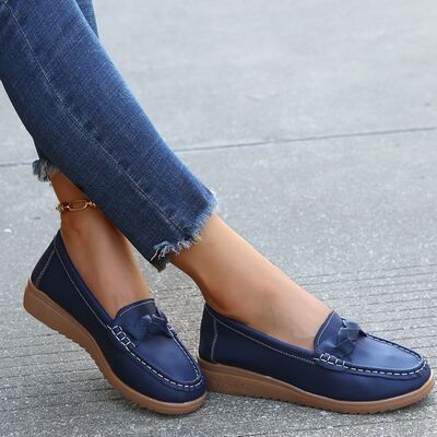 Weave Wedge Heeled Loafers