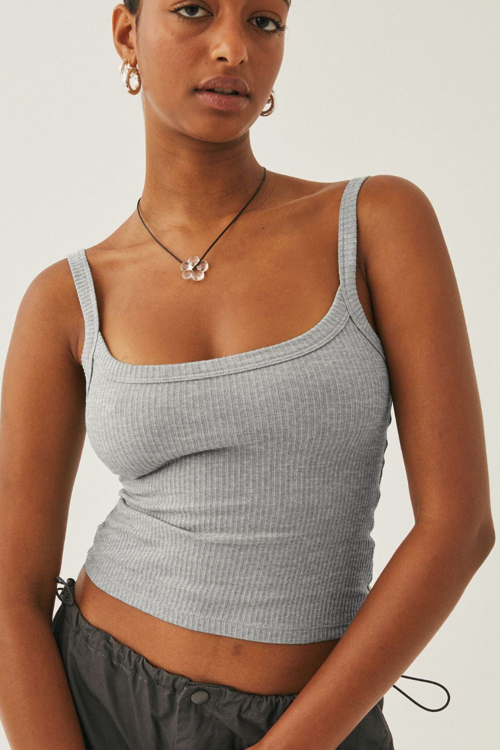 In Your Dreams Ribbed Cropped Cami