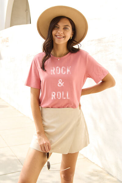 Simply Love Full Size ROCK & ROLL Short Sleeve T-Shirt